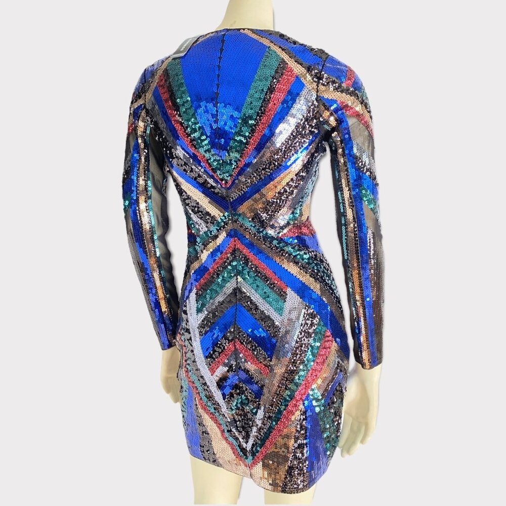 size XS Express dress sequin mini v-neck bodycon‎ cocktail/party Short mini NWT - Picture 5 of 10